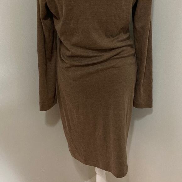 Vtg LRL Lauren Jeans Co Chocolate Dress size M Shoulder Zipper Suede detail - Picture 6 of 8